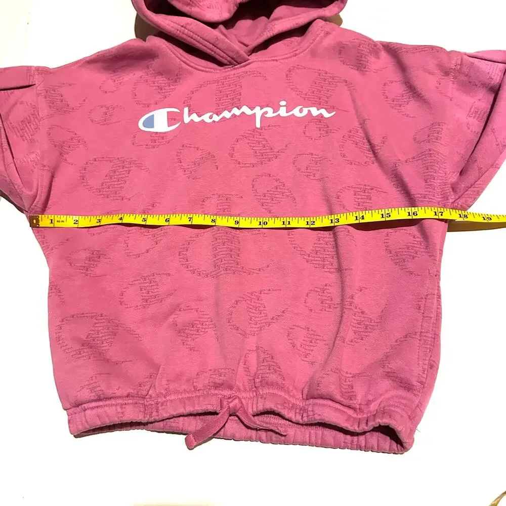 Champion Kids Matching Hoodie & Jogger Sweat Set Pink Logo Print Girls M (10)